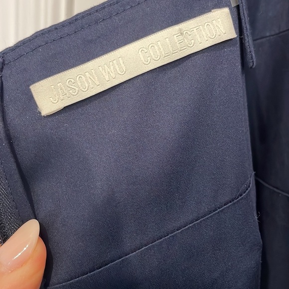 Jason Wu gathered midi navy dress - Picture 8 of 9